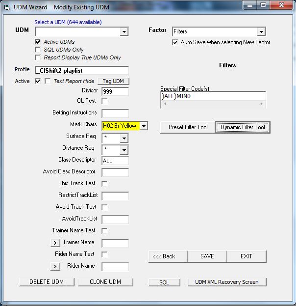 Class Shift (Par vs Race Strength) in the Dynamic Filter Tool