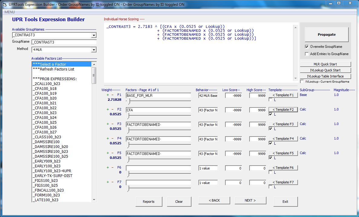 The Expression Builder in JCapper UPR Tools