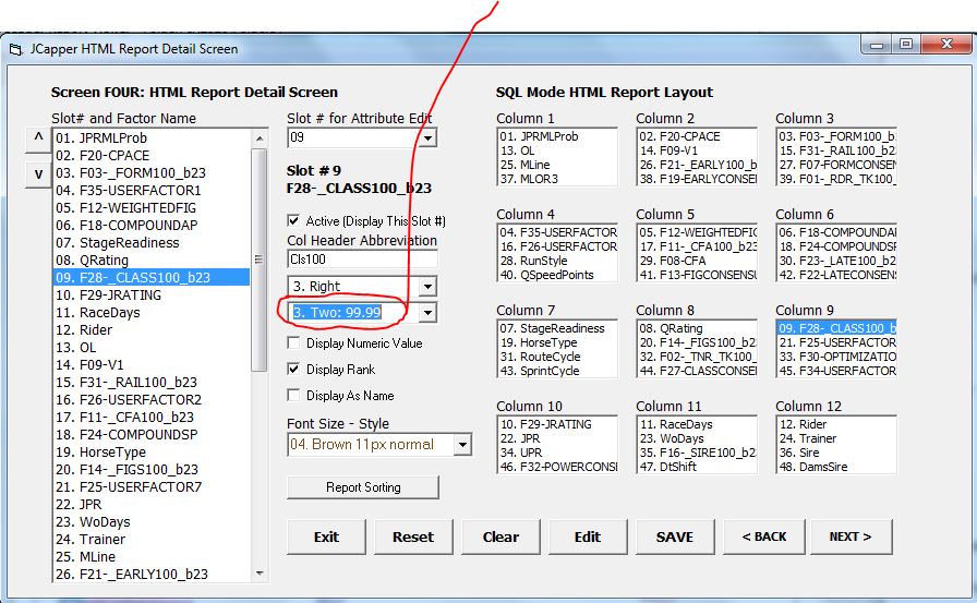 Displaying a Prob Expression on the SQL HTML Report