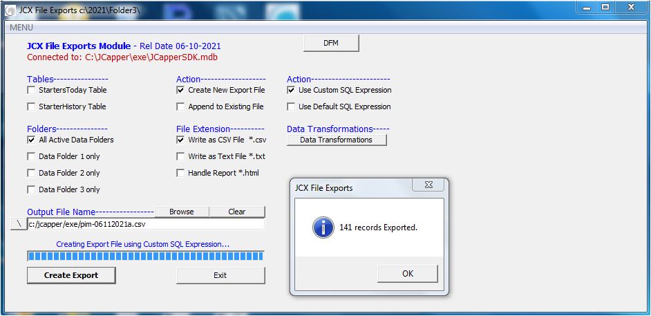 JCX File Exports Module